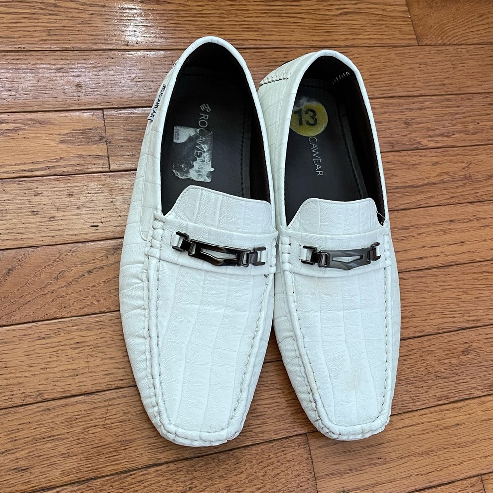Roca Wear men crocodile print white shoes size 13